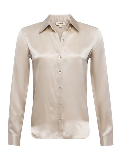 Tyler Silk Blouse in Smoke Grey