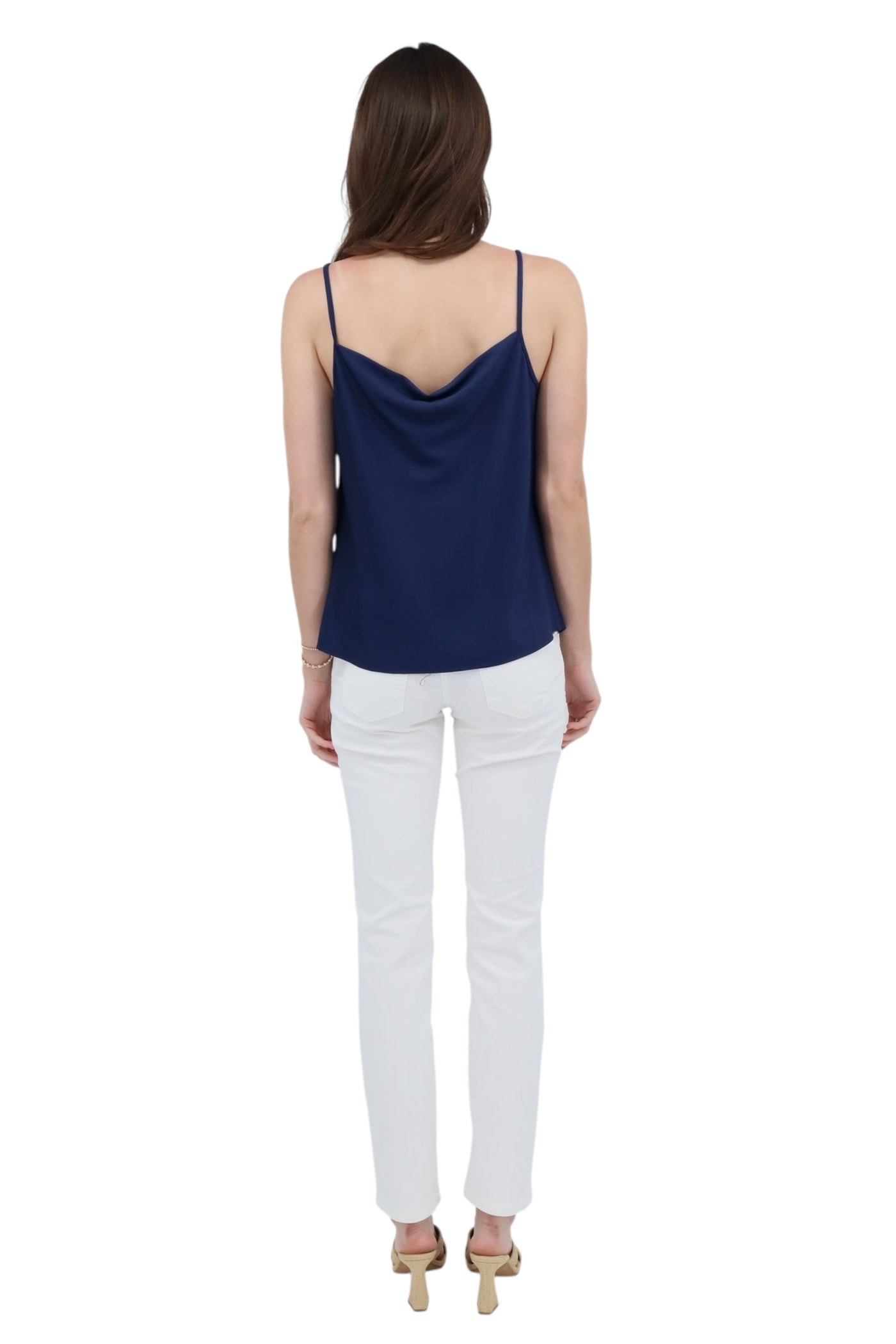 Drape Front Camisole in Blue Thistle