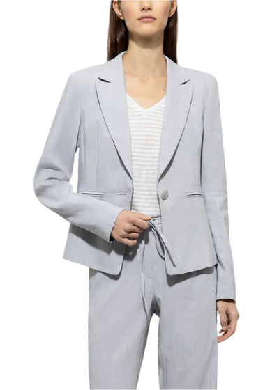 Linen Blend Blazer in Silver Gray