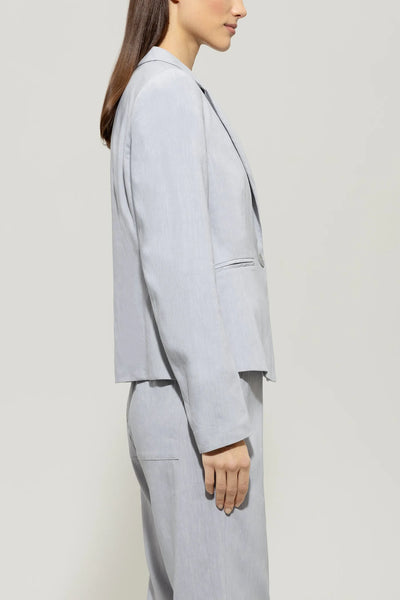 Linen Blend Blazer in Silver Gray