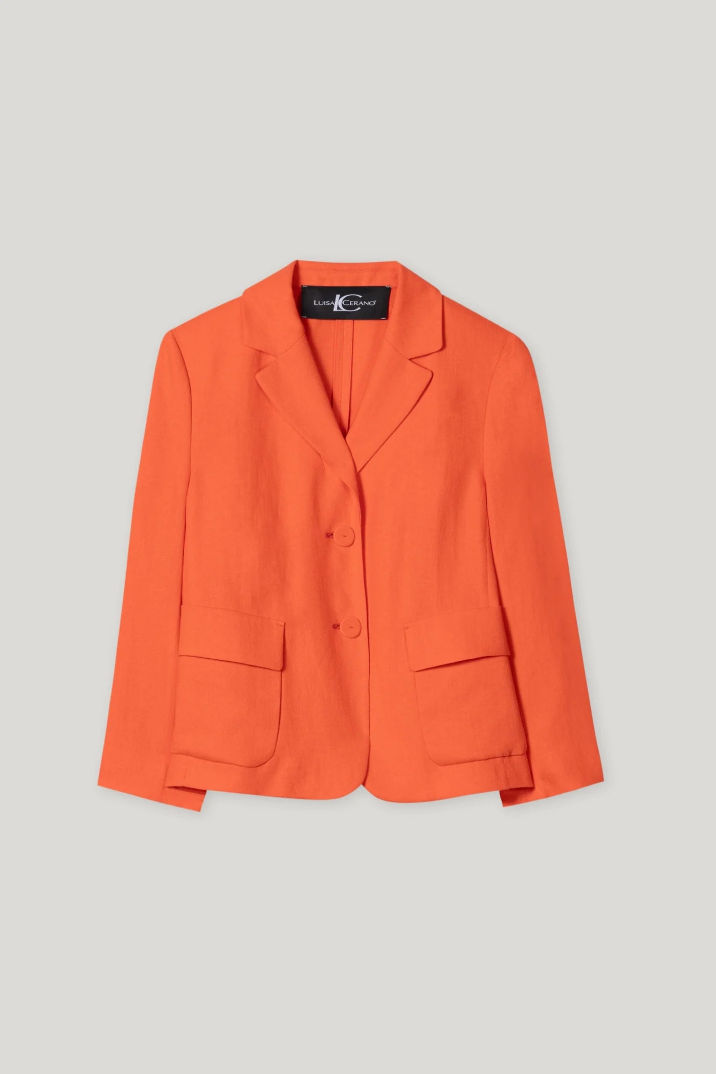 Linen Blend Blazer in Hibiscus