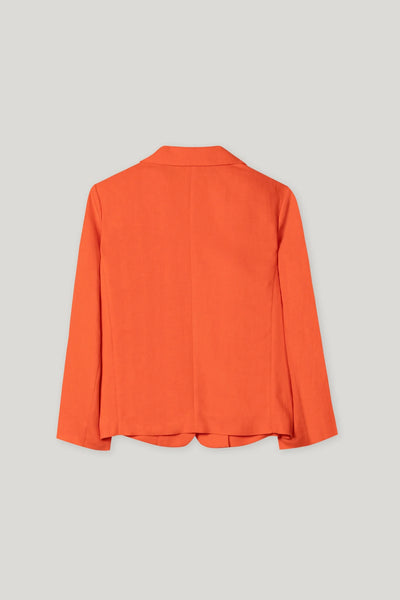 Linen Blend Blazer in Hibiscus
