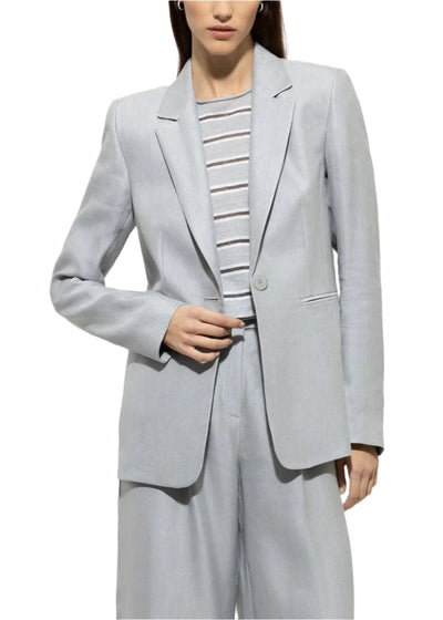 Gabardine Boyfriend Blazer in Silver Gray