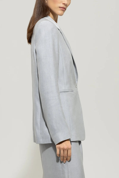 Gabardine Boyfriend Blazer in Silver Gray