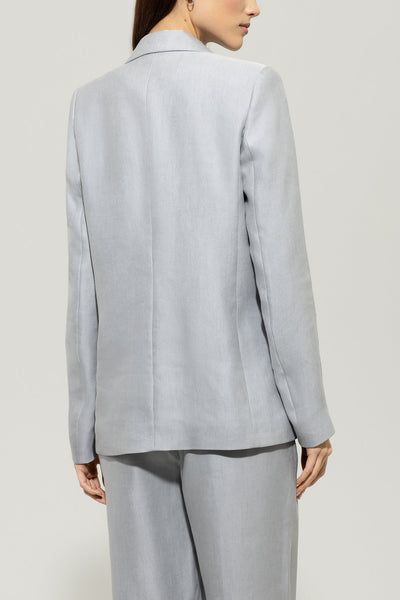 Gabardine Boyfriend Blazer in Silver Gray