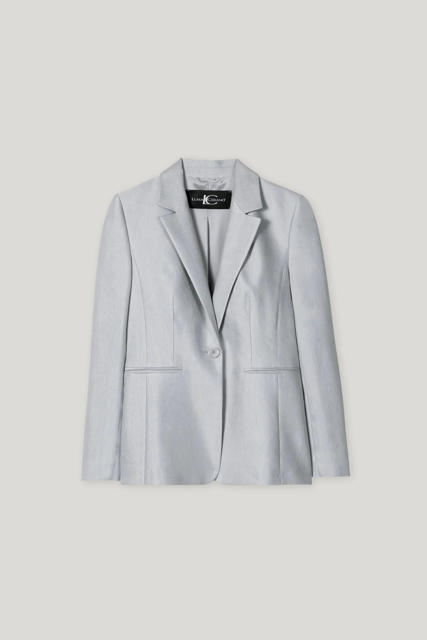 Gabardine Boyfriend Blazer in Silver Gray