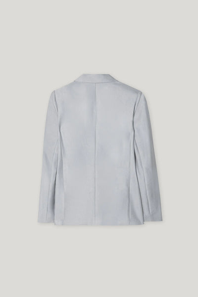 Gabardine Boyfriend Blazer in Silver Gray