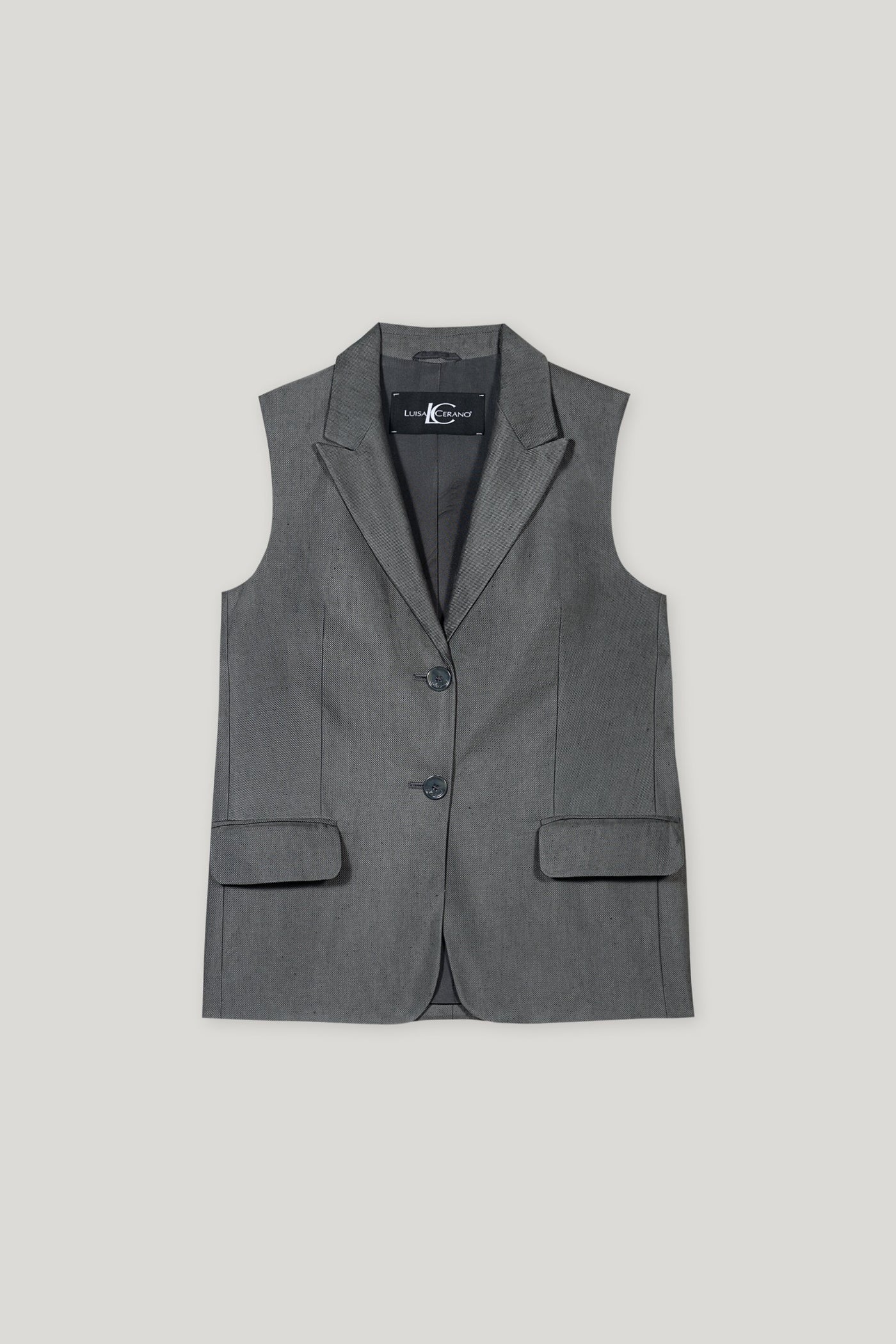 Gabardine Blazer Vest in Cool Gray