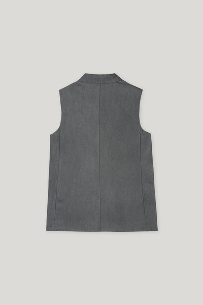 Gabardine Blazer Vest in Cool Gray