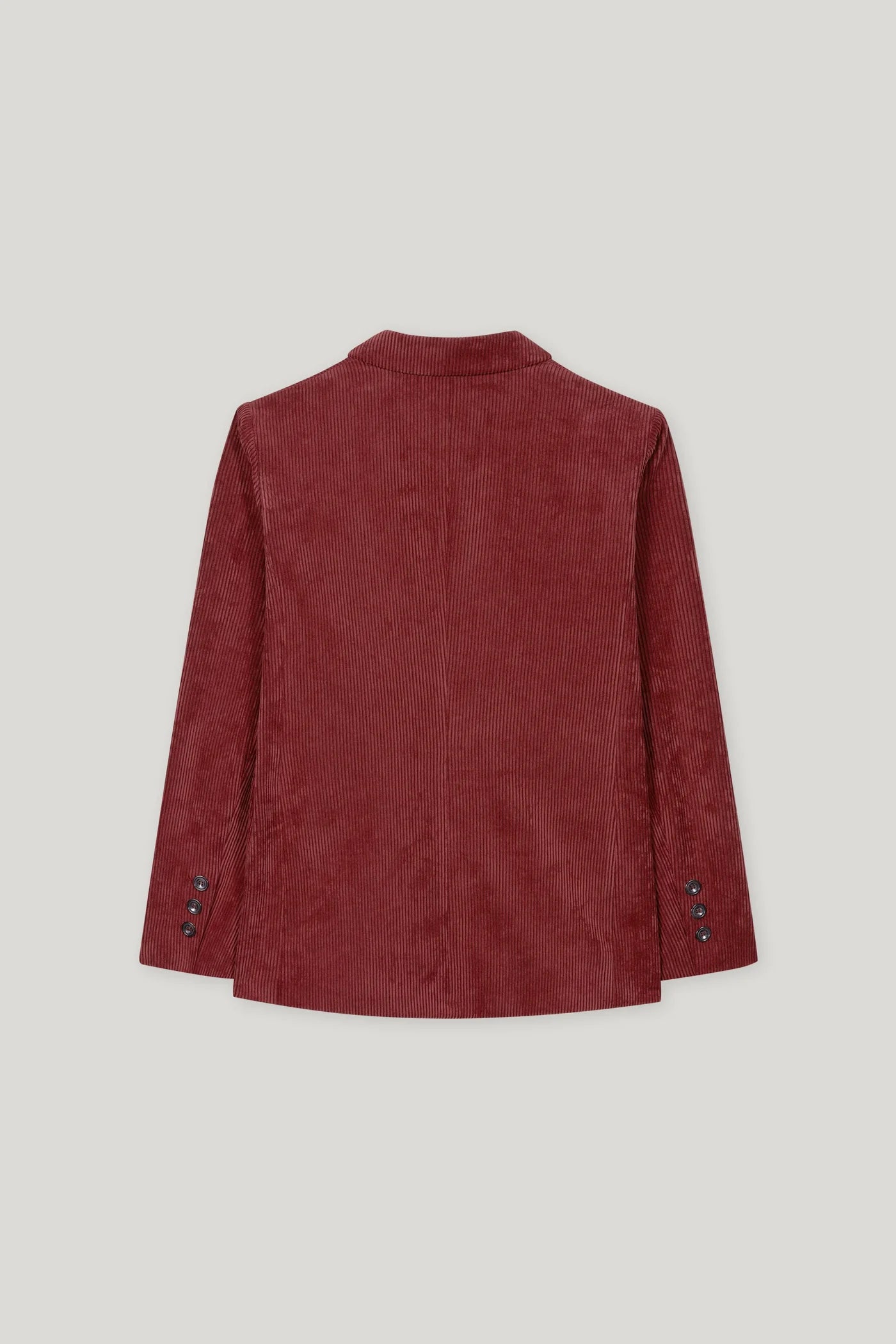 Corduroy One Button Blazer in Berry Red