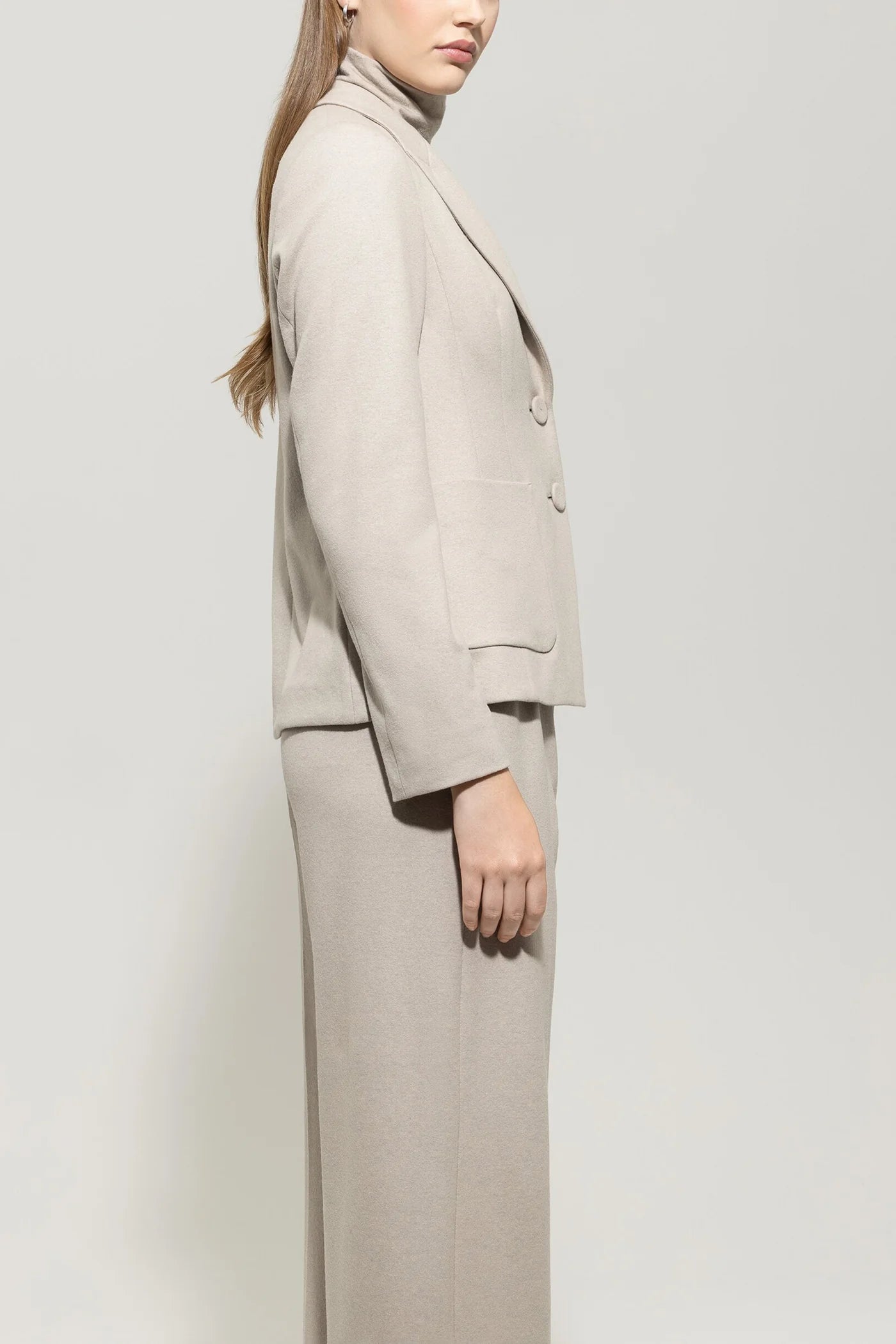 Flannel Blazer in Oyster