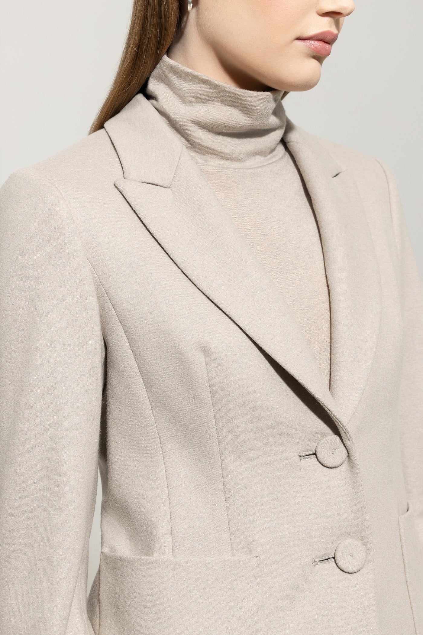 Flannel Blazer in Oyster