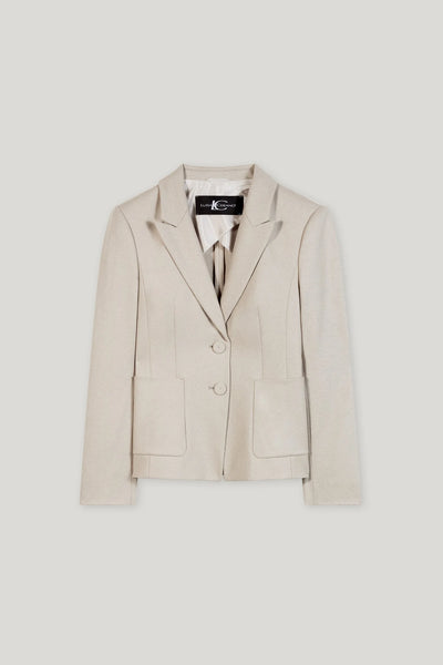 Flannel Blazer in Oyster