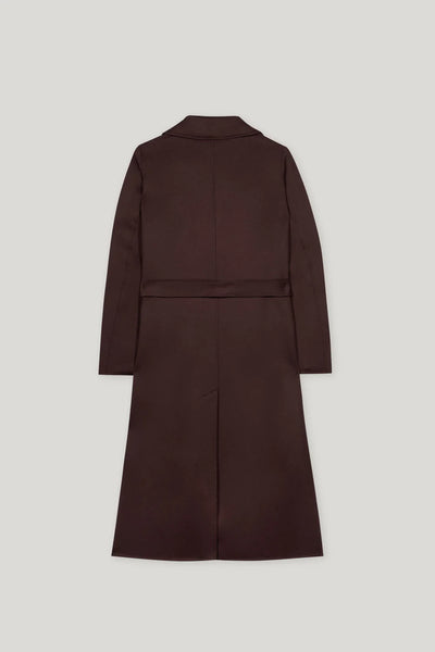 Double-Face Coat with Belt in  Espresso