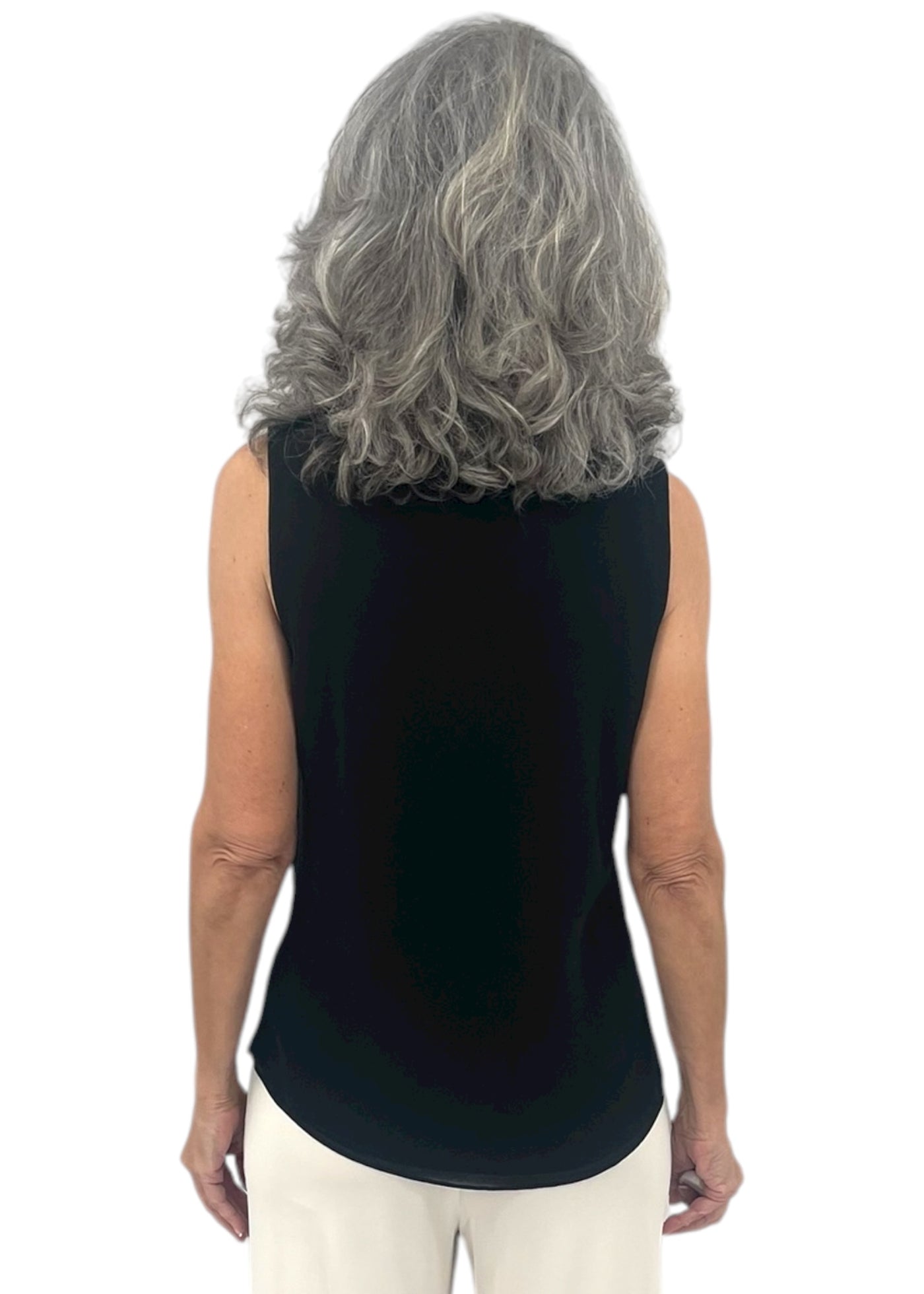 Crisscross Cami With Front Pleat in Black