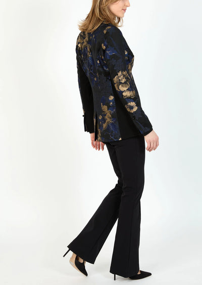 Romantic Jacquard Blazer in Black/Sapphire
