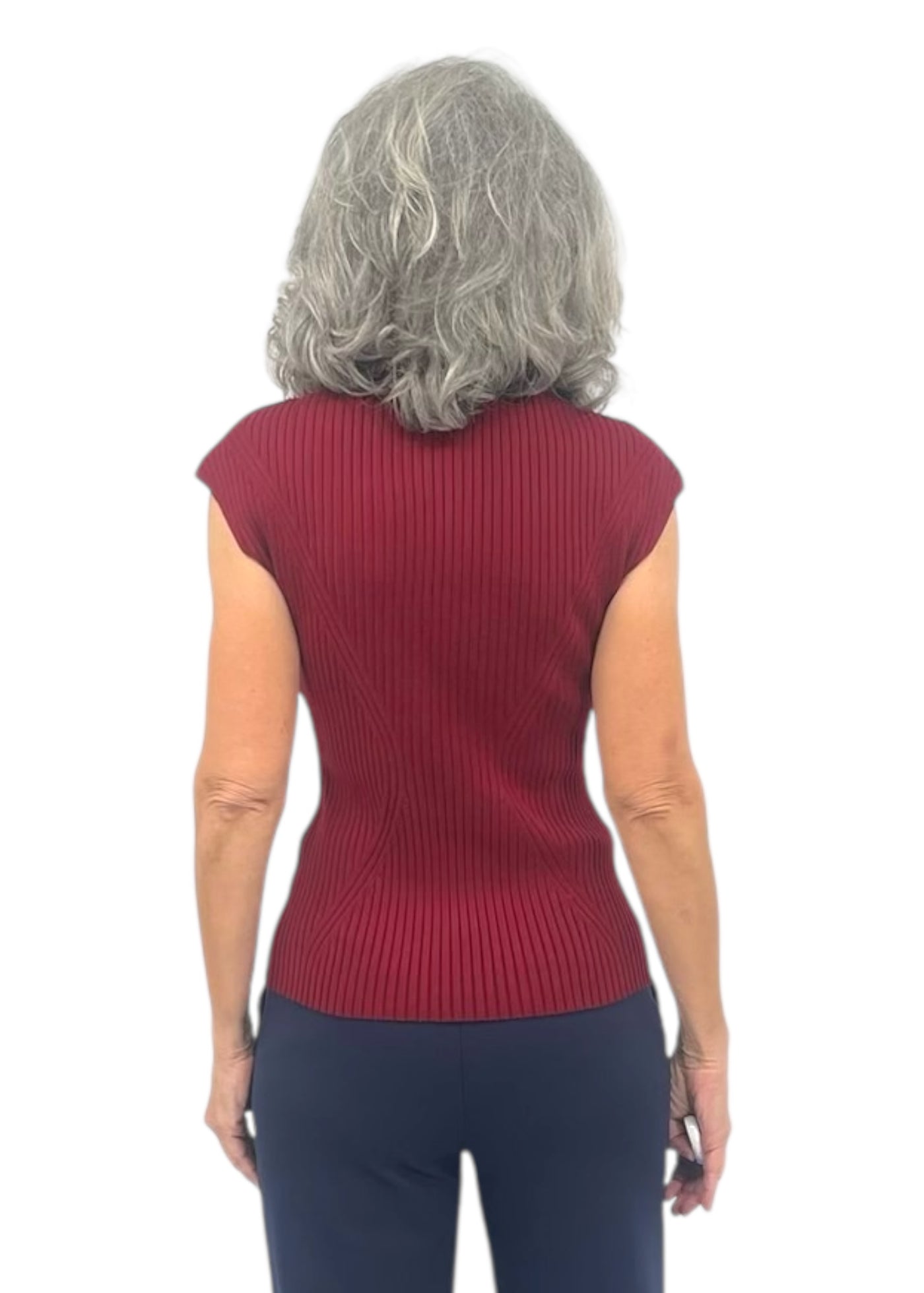 Cheminee Rib Top in Cherry Red