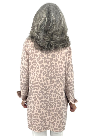 Reversible Leopard Print Coat in Cameo