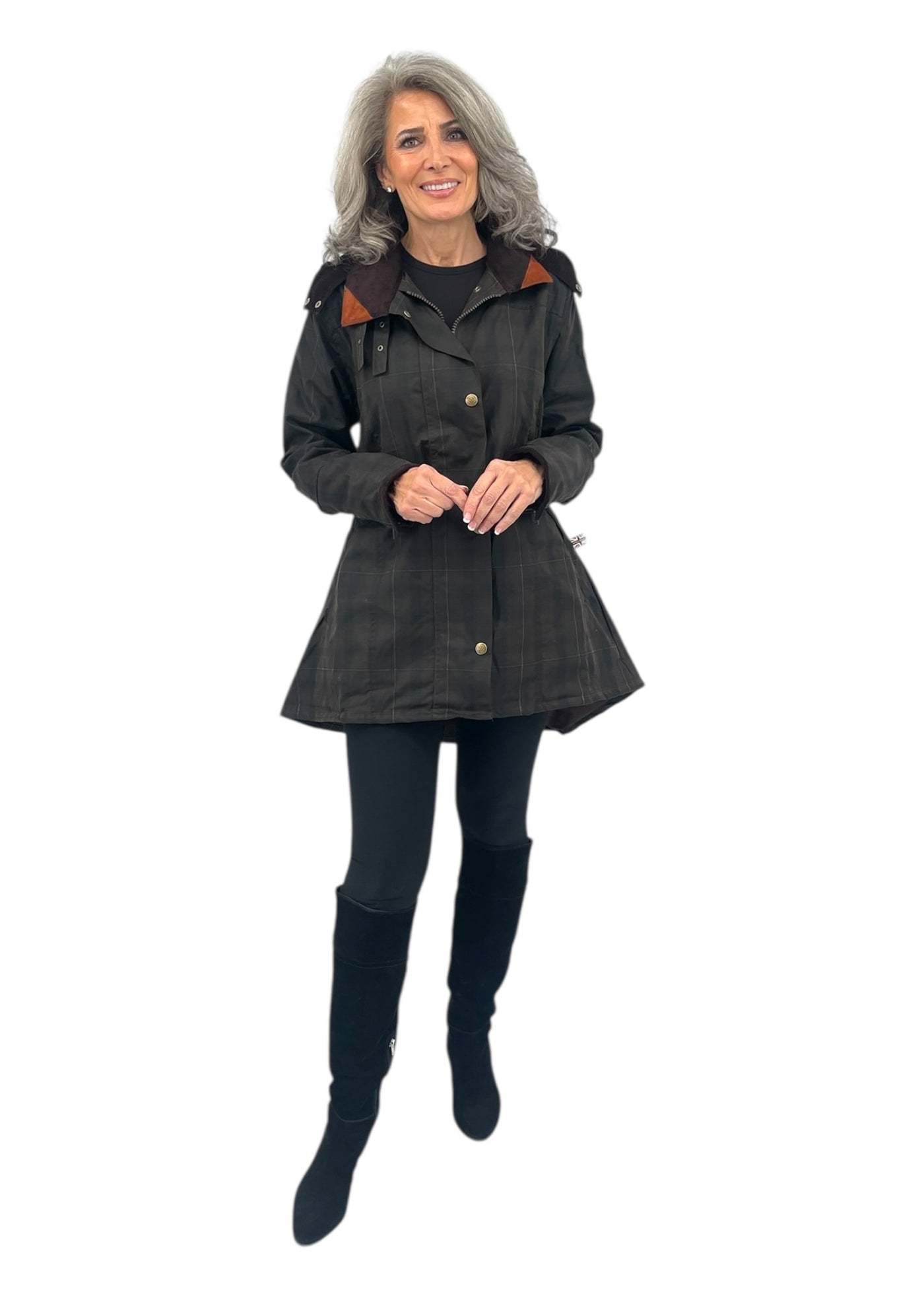 Louise Wax Raincoat in Deluxe Check