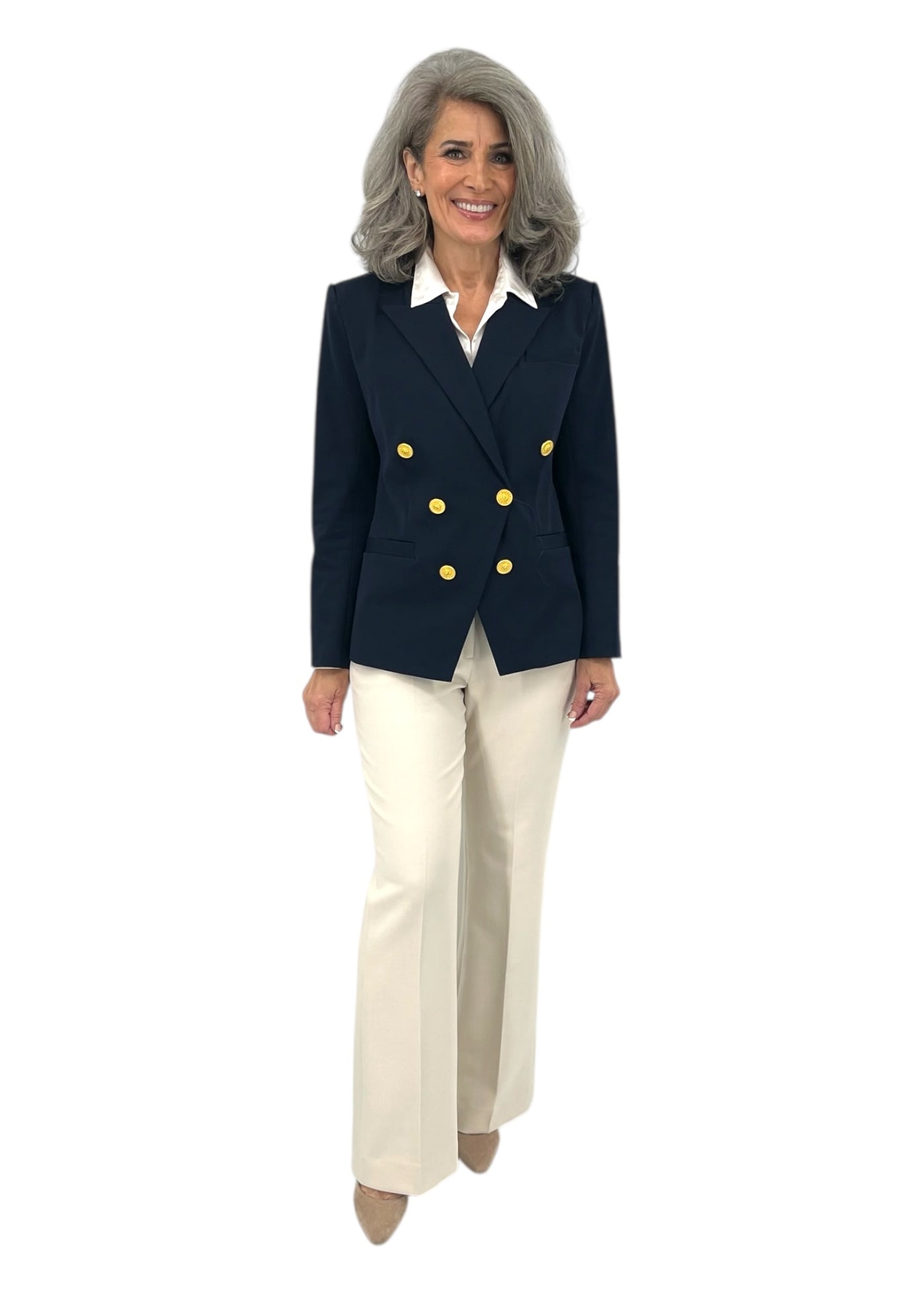 Kyomi Double-Breasted Blazer in Midnight