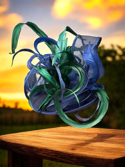 Navy and Green Fascinator