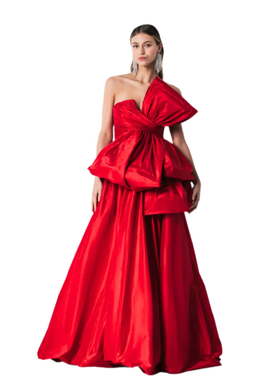 Paris Bow Ball Gown in Bright Red