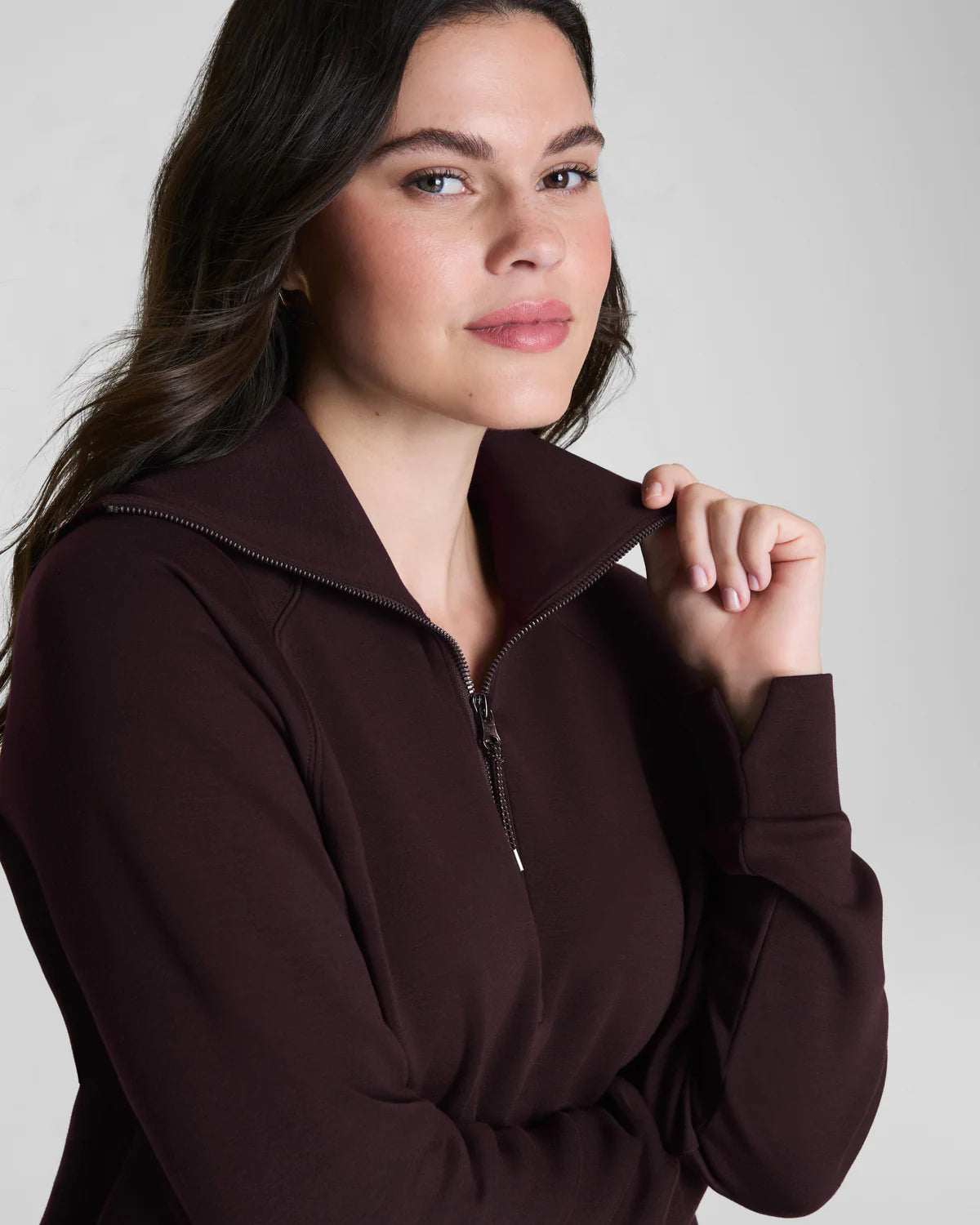 Air Essentials Half Zip in Truffle Brown