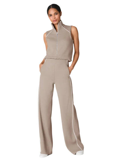 Sleeveless Mock Neck Jumpsuit in Ashwood