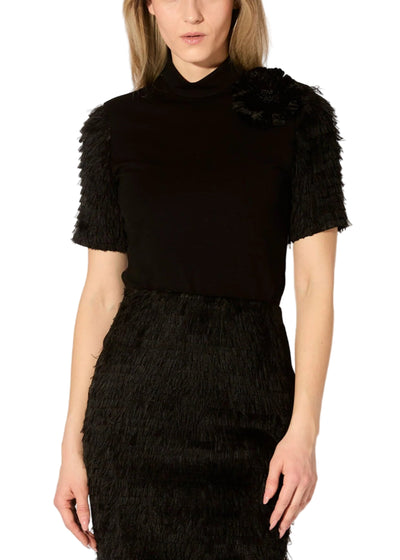 Eyelash Coupe Top in Black