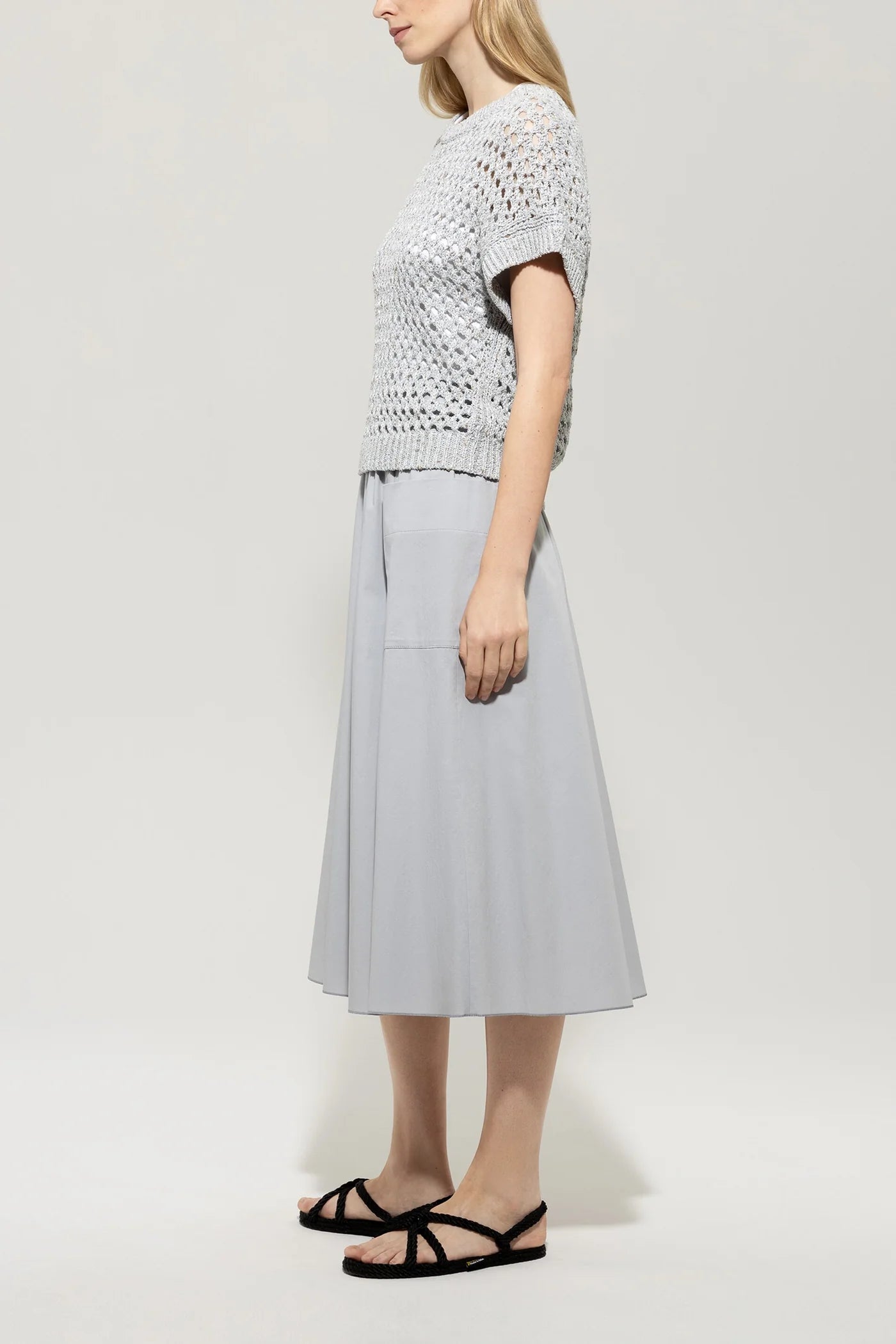 Gabardine skirt in Silver Gray