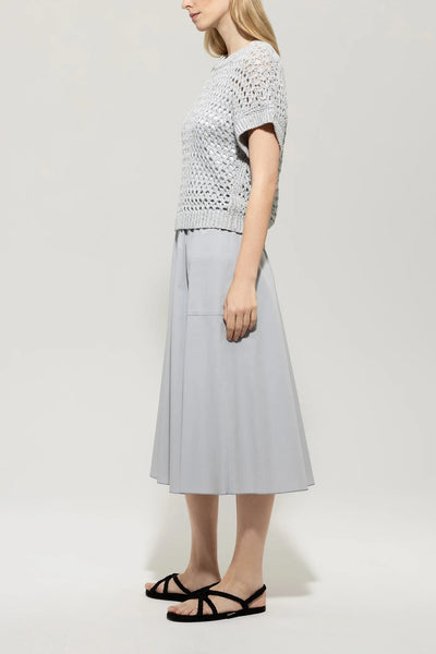 Gabardine skirt in Silver Gray
