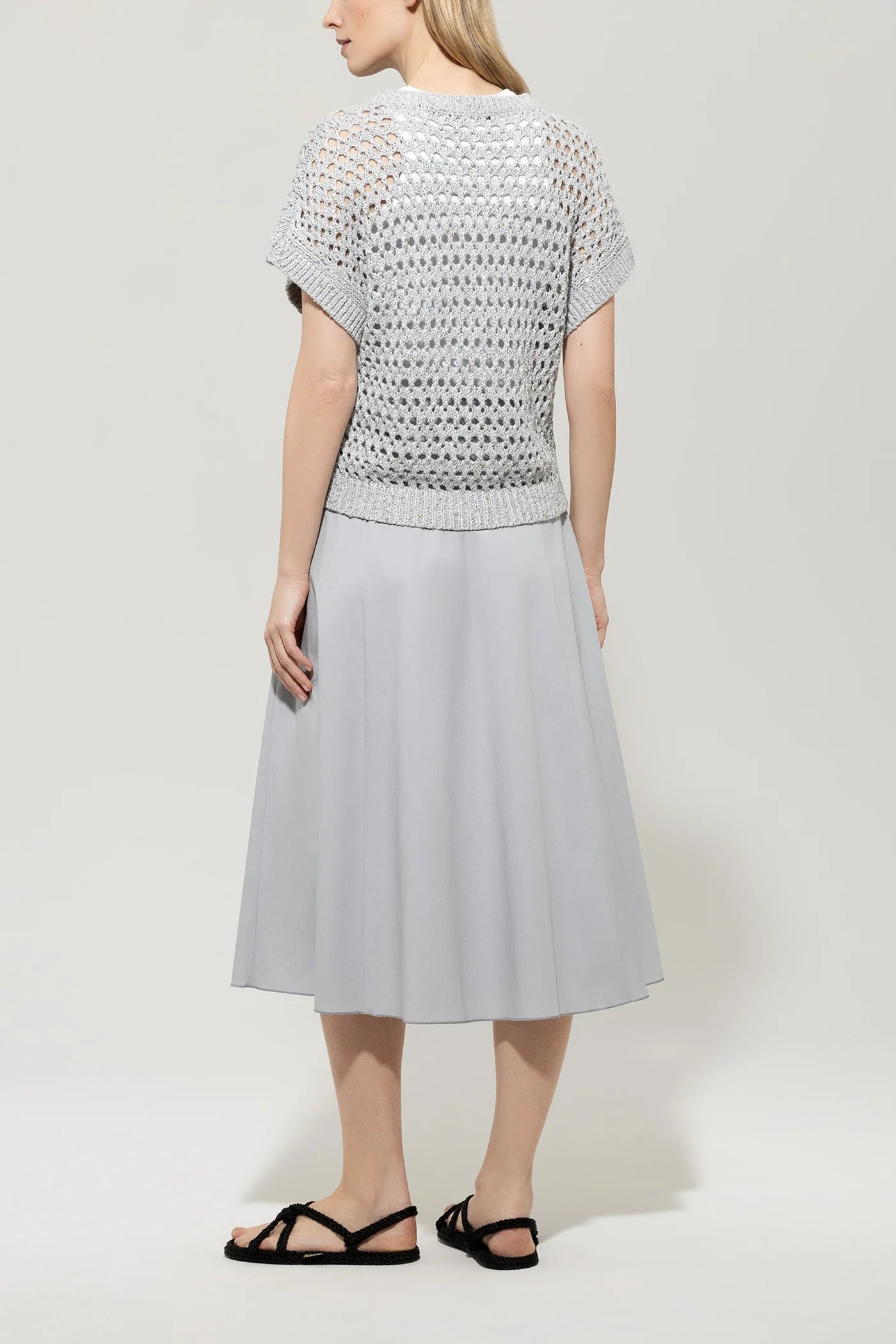 Gabardine skirt in Silver Gray