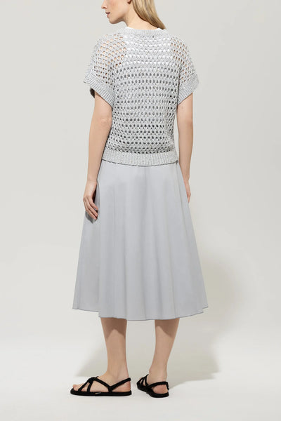 Gabardine skirt in Silver Gray