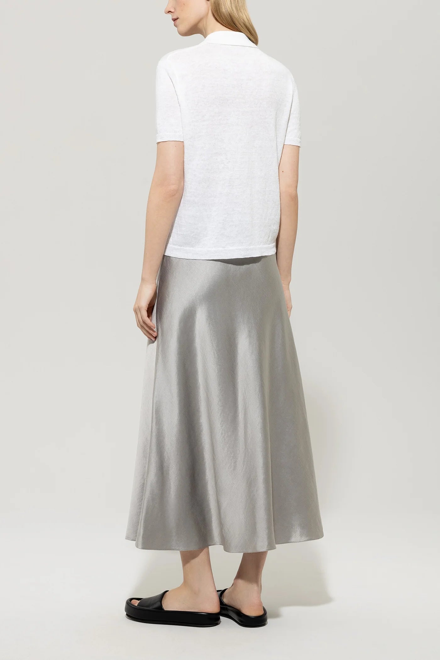 Gray Satin Skirt