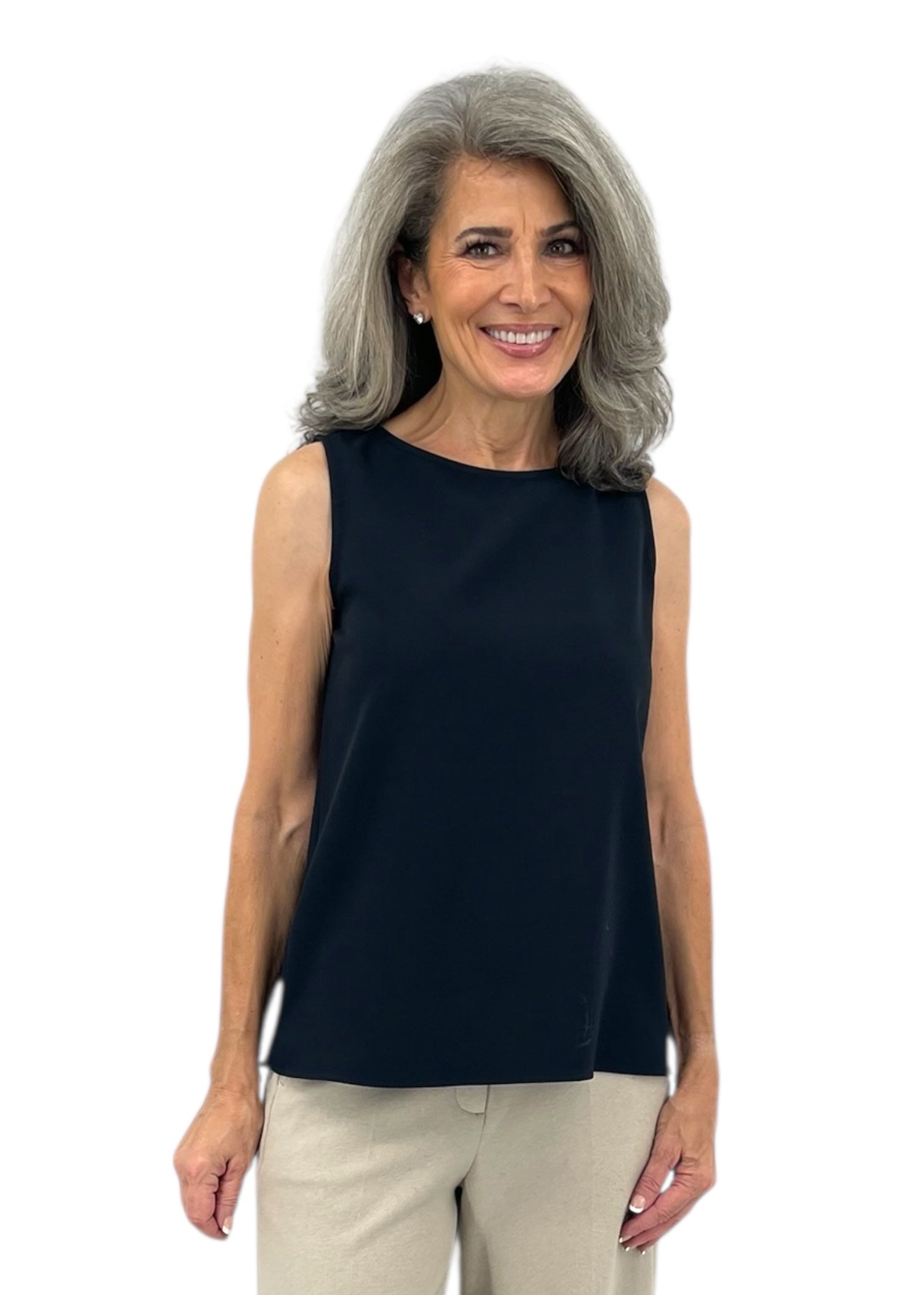 Round Neck Blouse in Black – Carl Meyers