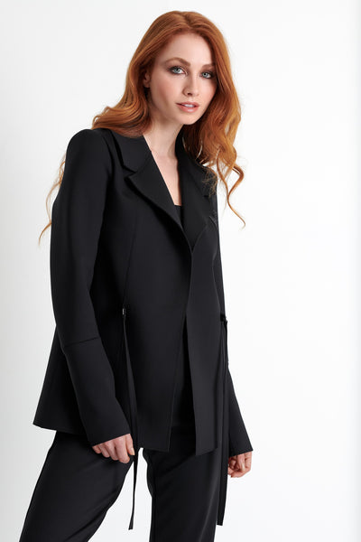 Structured 3D Jersey Blazer - Caviar