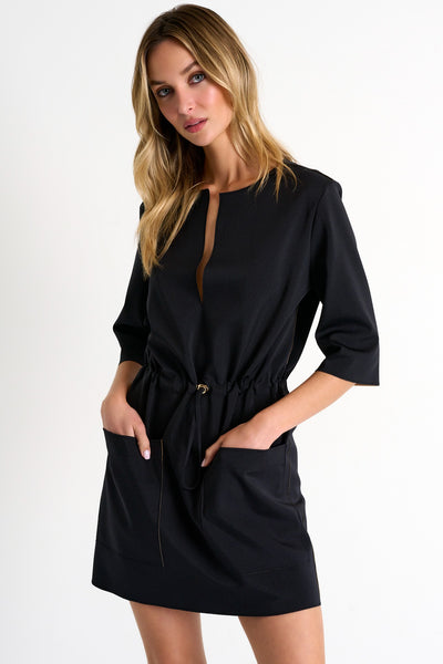Casual Sporty Dress - Caviar