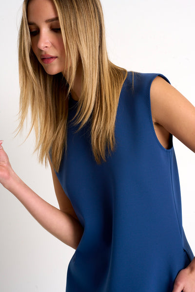 Elegant Sleeveless Top - California Blue