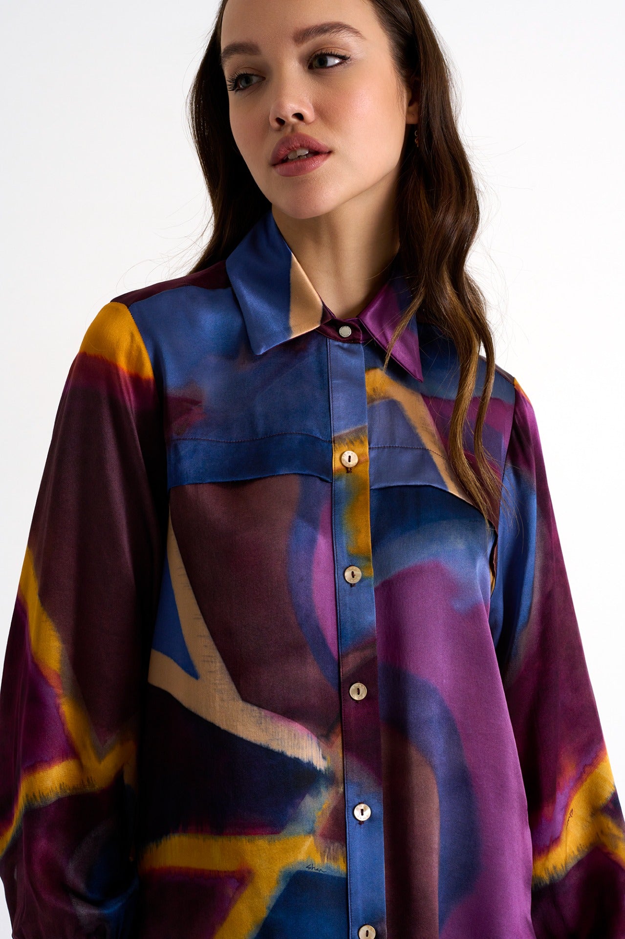 Classic Silk Blouse in Multi