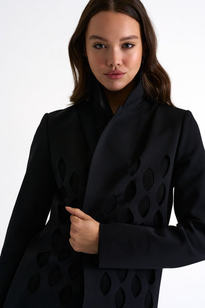 Structured Cut-Out Blazer - Black