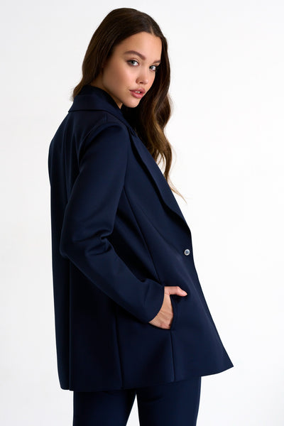 Classic Long Blazer - Navy