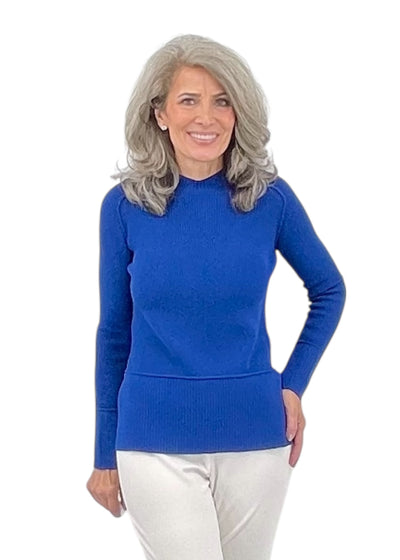 Long Sleeve Chunky Ribbed Sweater in Ink