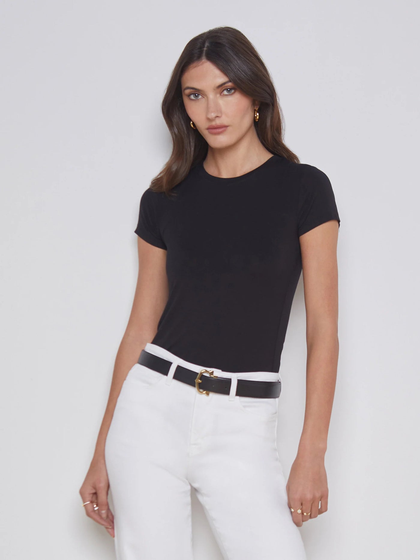 Ressi Fitted Tee in Black