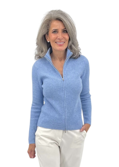 Full Zip Cardigan in Sky