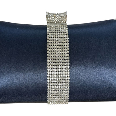 Navy/Crystal Pillow Minaudiere Clutch