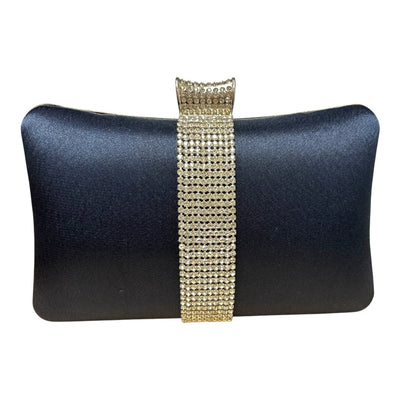 Navy/Crystal Pillow Minaudiere Clutch