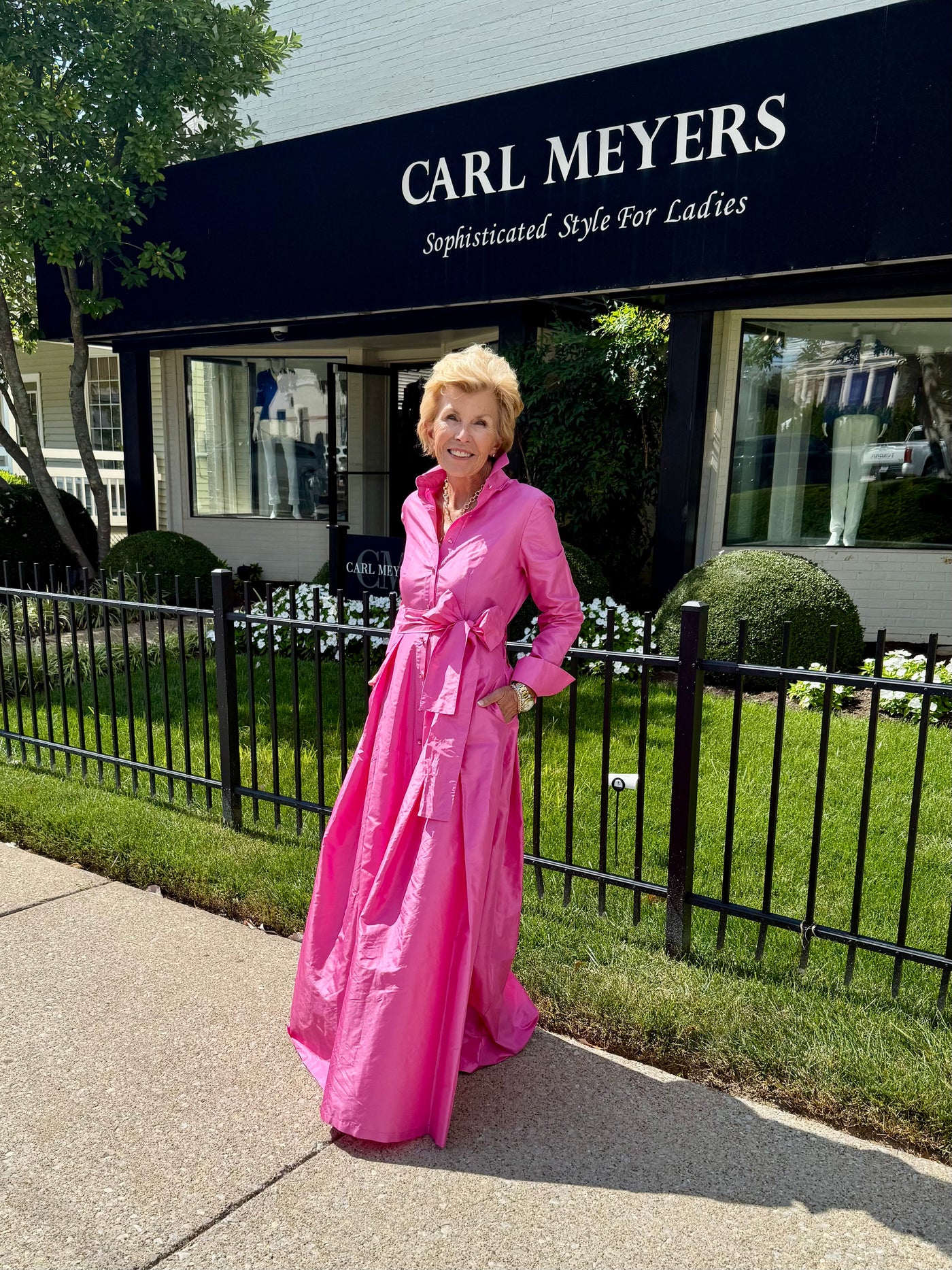 BB Brittany Silk Taffeta Shirt Gown in Pink