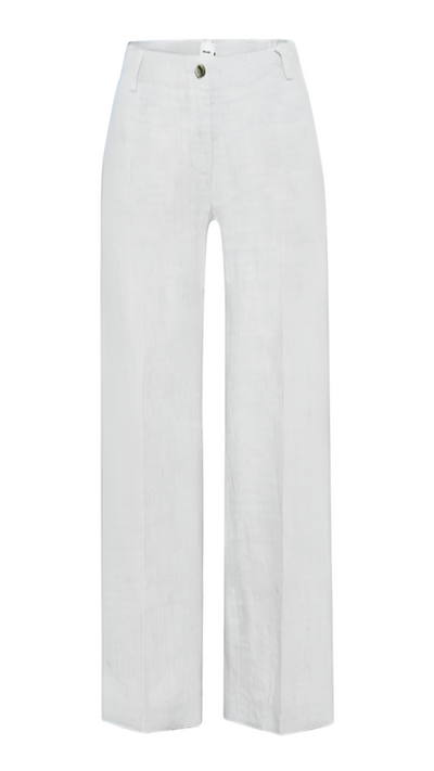 Maine Wide Leg Linen Pant in White