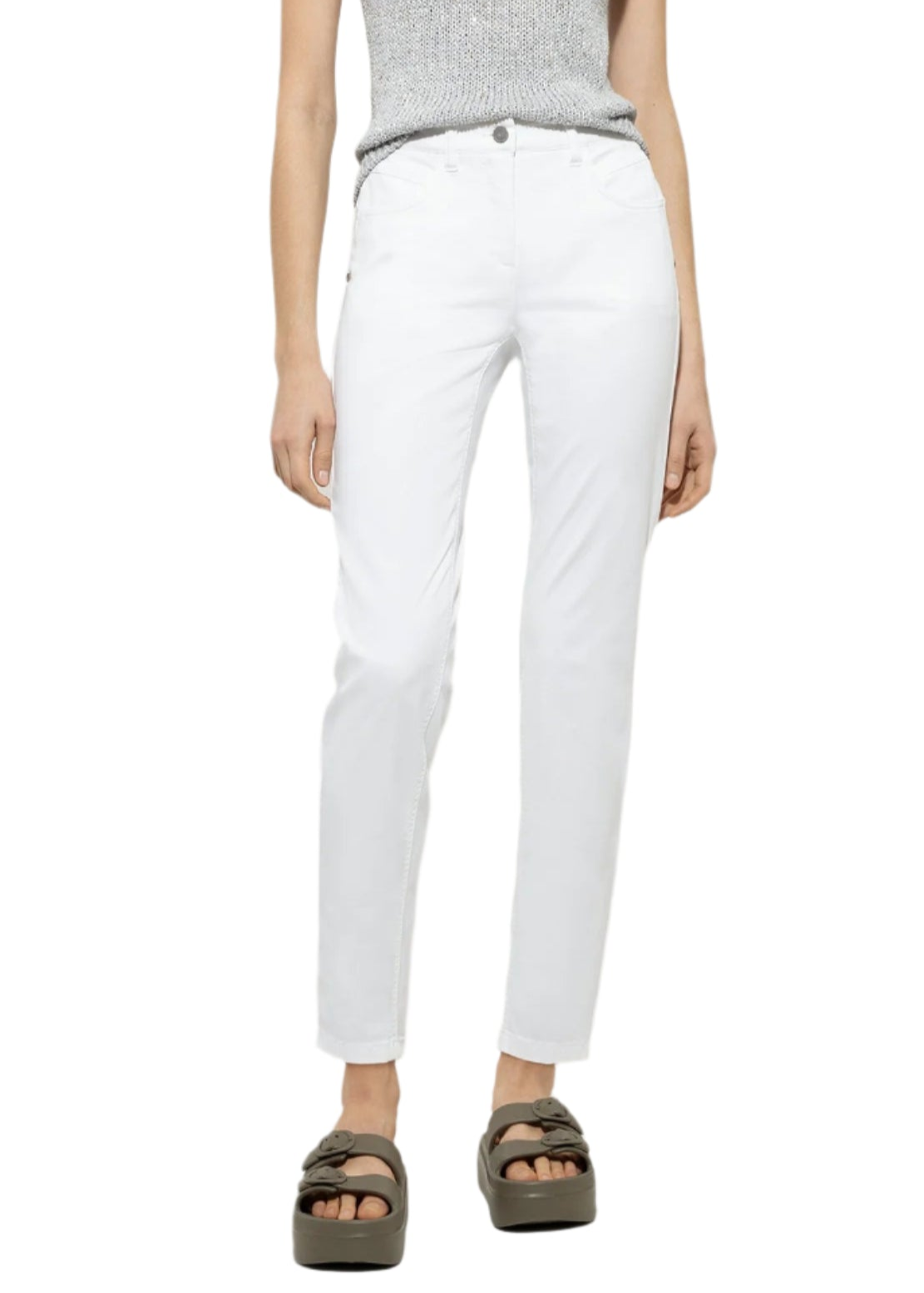 High-Stretch Skinny Denim in Bleached White
