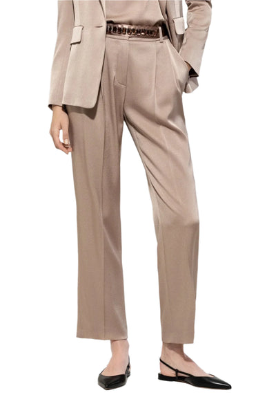 Satin Tapered Pants in Mushroom